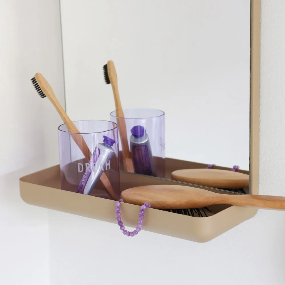 Design Letters väggspegel med hylla, Beige Design Letters