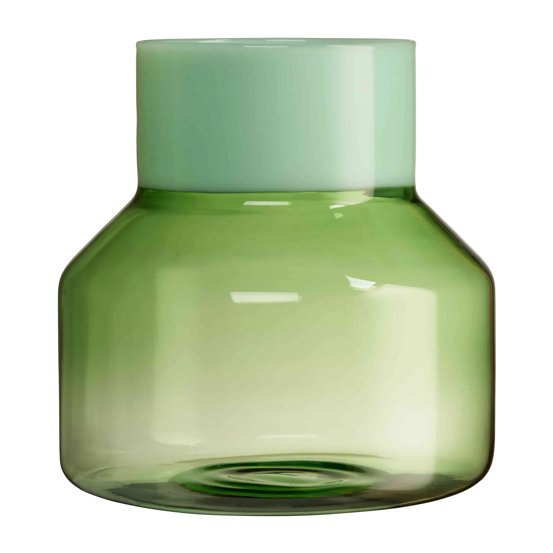 Generous vas large Ø16,5 cm, Milky green-green Design Letters