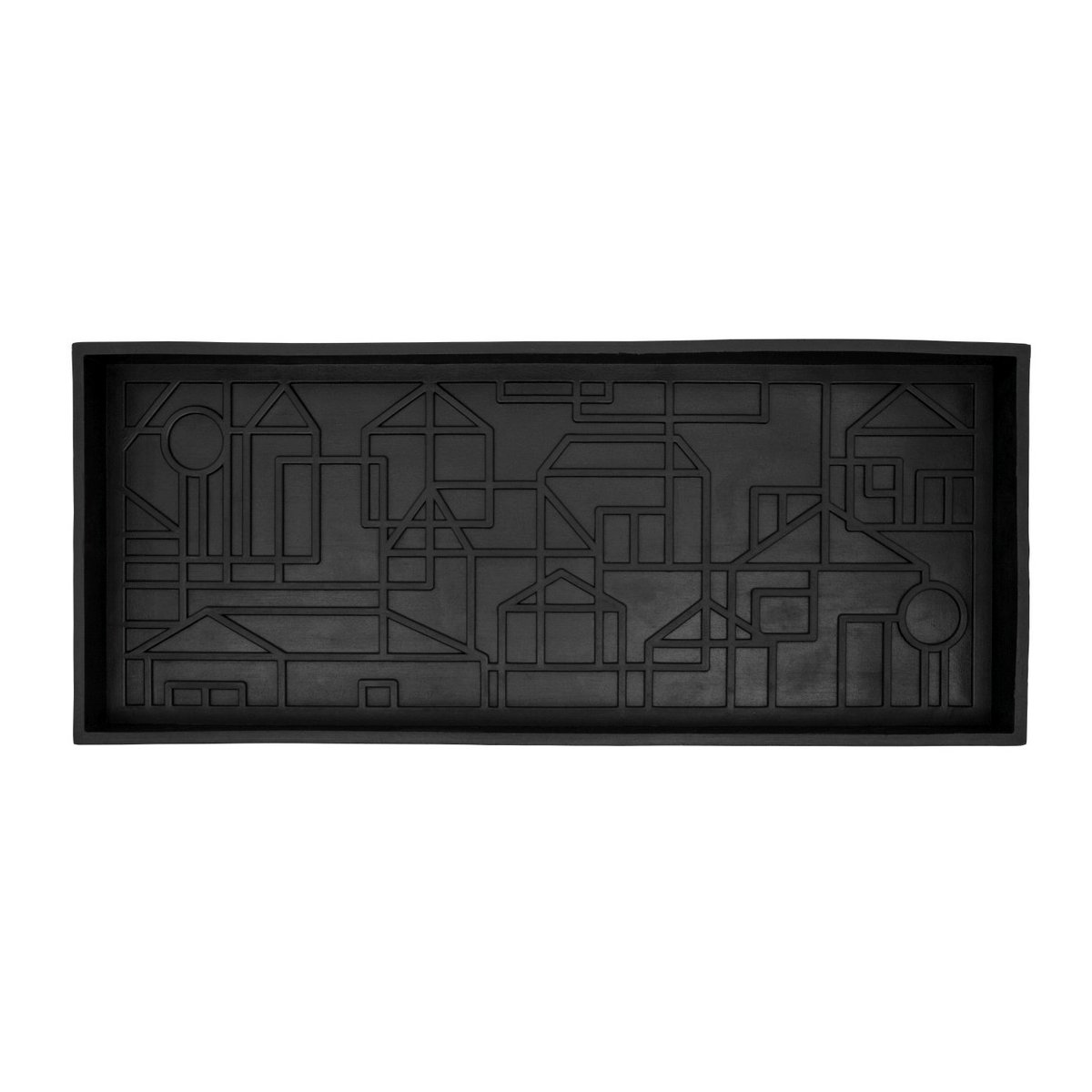Dixie gummimatta med kant Villastad, 36x85 cm | Skandinavisk Design | Plastmattor | Svart