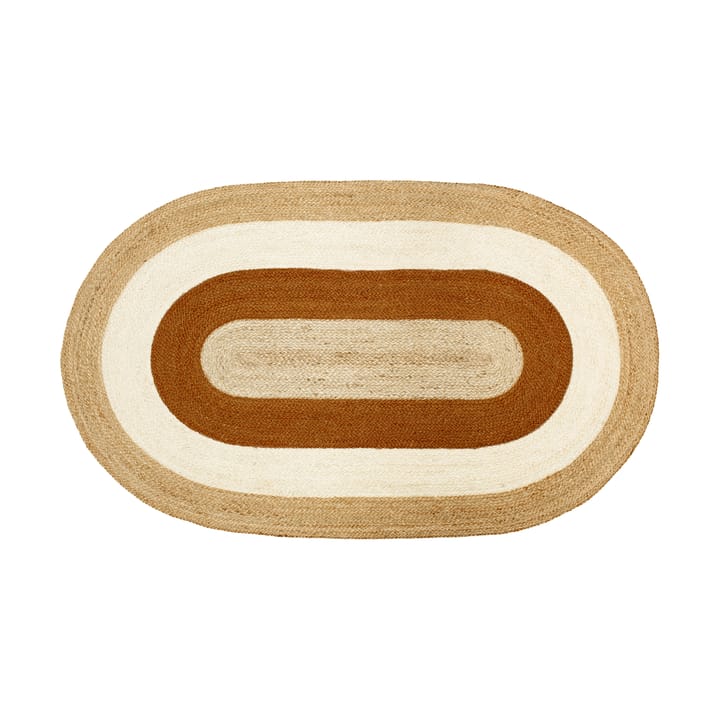 Elin striped oval jutematta 92x150 cm - Brick - Dixie