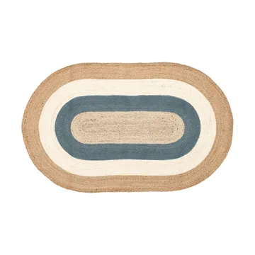 Elin striped oval jutematta 92x150 cm - Horizon blue, oval, 92x150 cm - Dixie