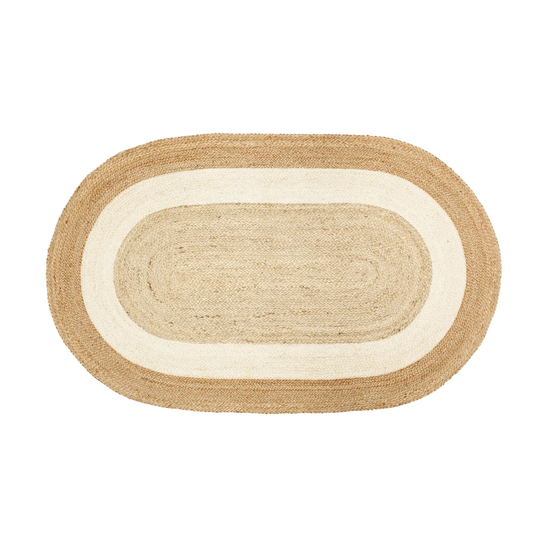 Elin striped oval jutematta 92x150 cm, Natural Dixie