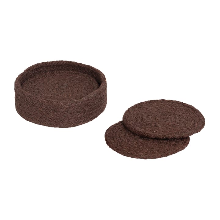 Ella glasunderlägg Ø10,5 cm 6-pack - Pure brown - Dixie