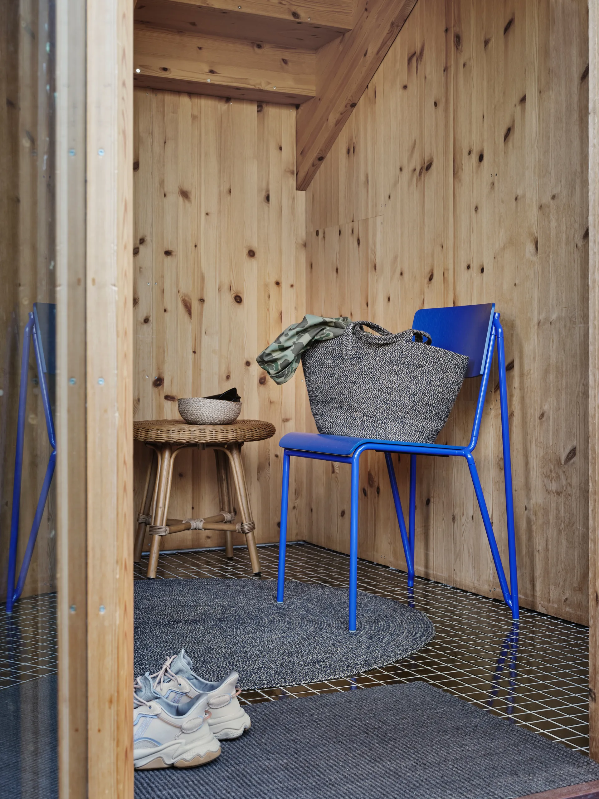 Ella matta Ø125 cm, Svart-natur Dixie