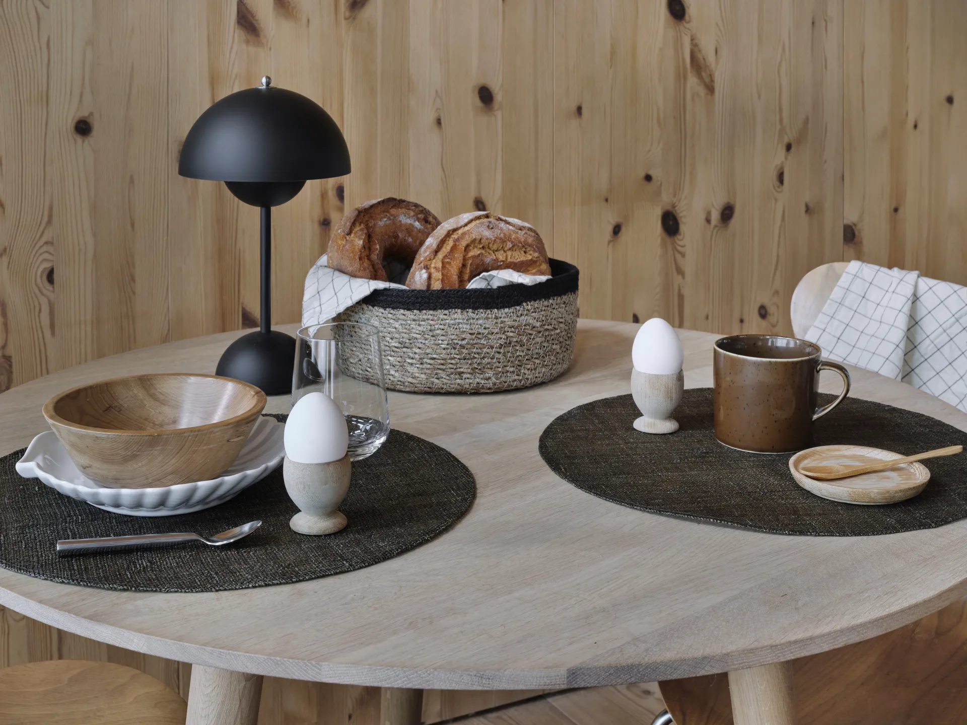 Emil brödkorg 3-pack, natur-svart Dixie