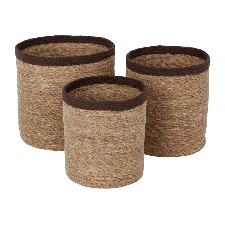 Emil förvaringskorg 3-pack large - Natur-brun - Dixie