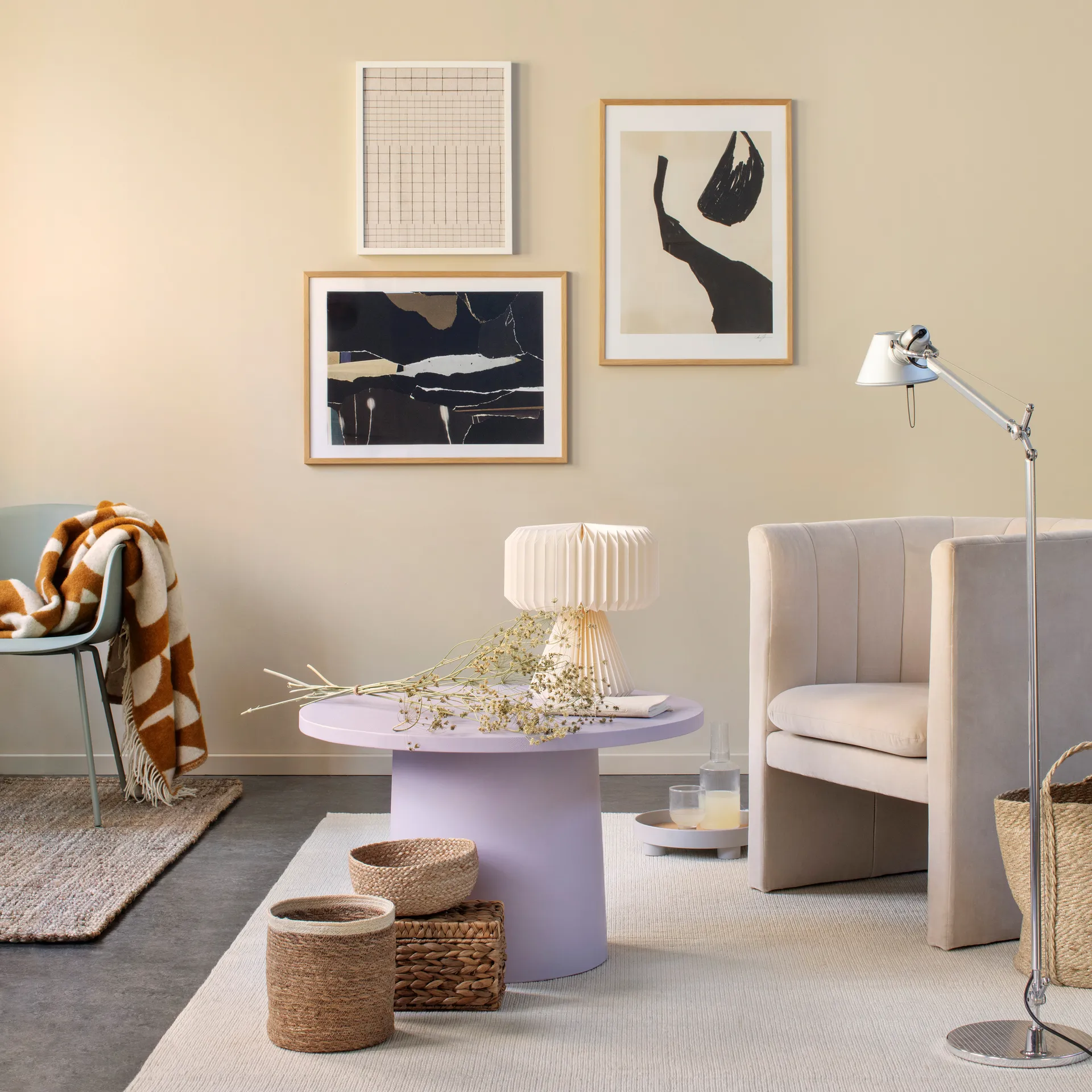 Emil förvaringskorg 3-pack small, Natur-vit Dixie