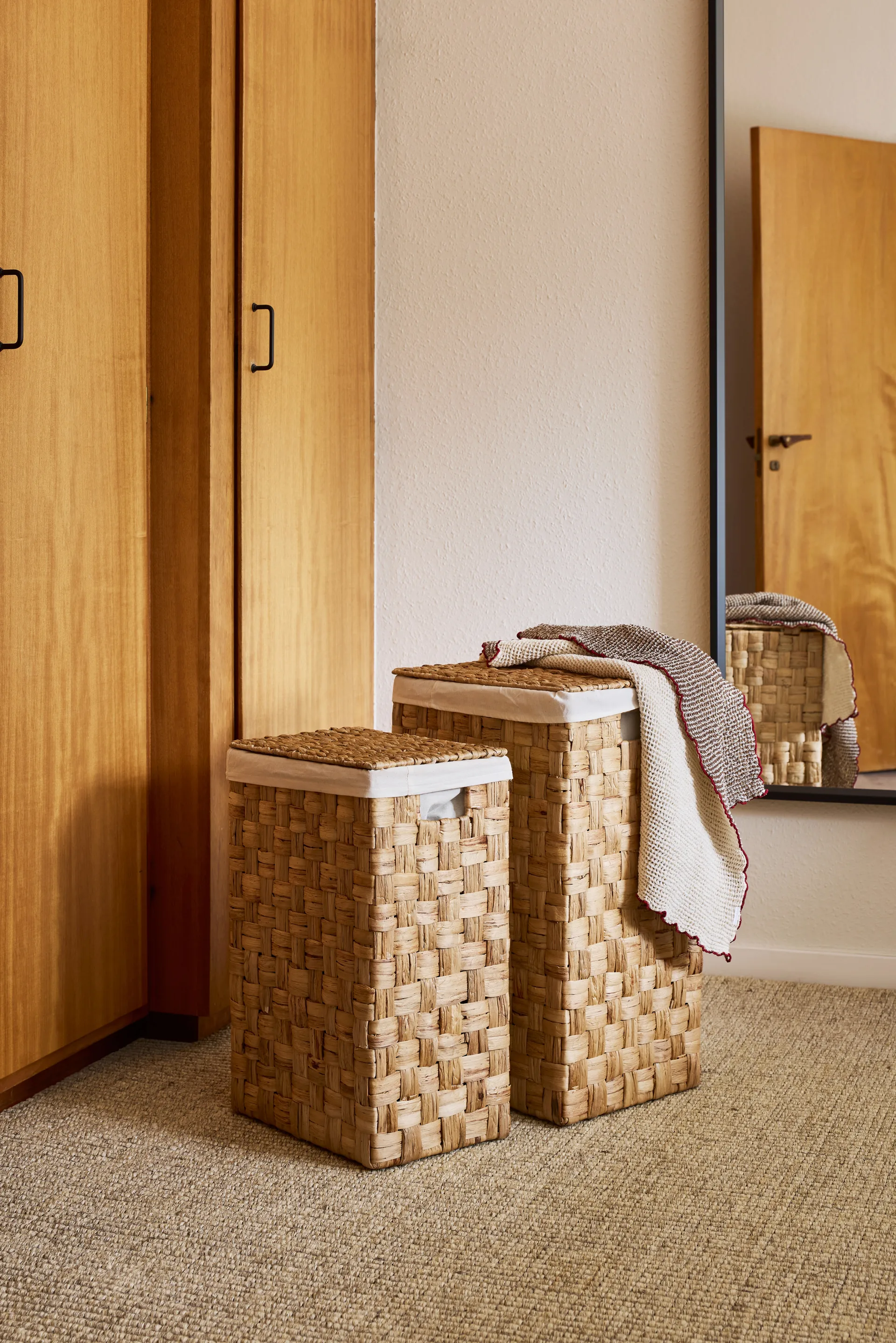 Lily tvättkorg rektangulär 2 delar, Natural Dixie