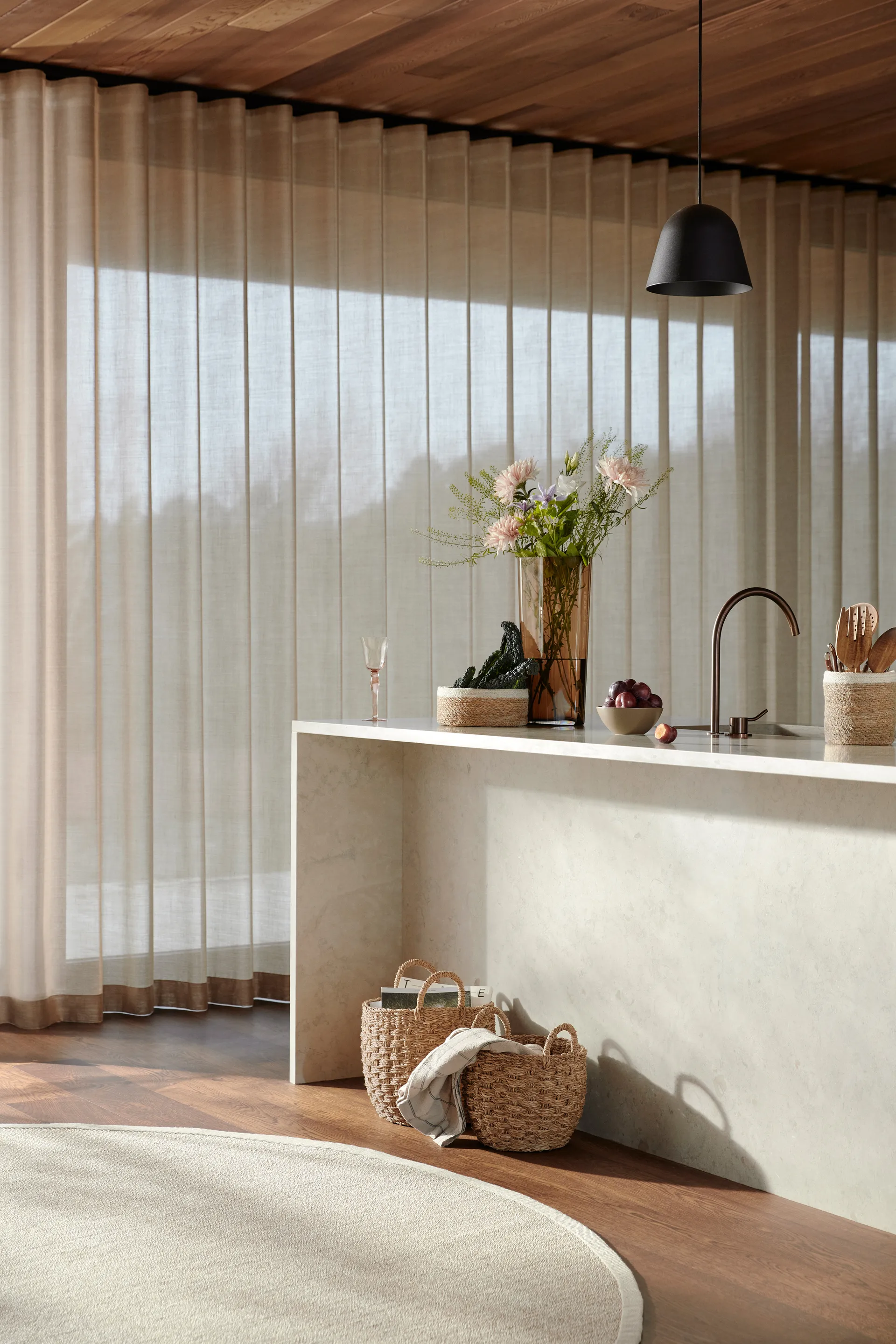 Sisal matta rund marble, Ø150 cm Dixie