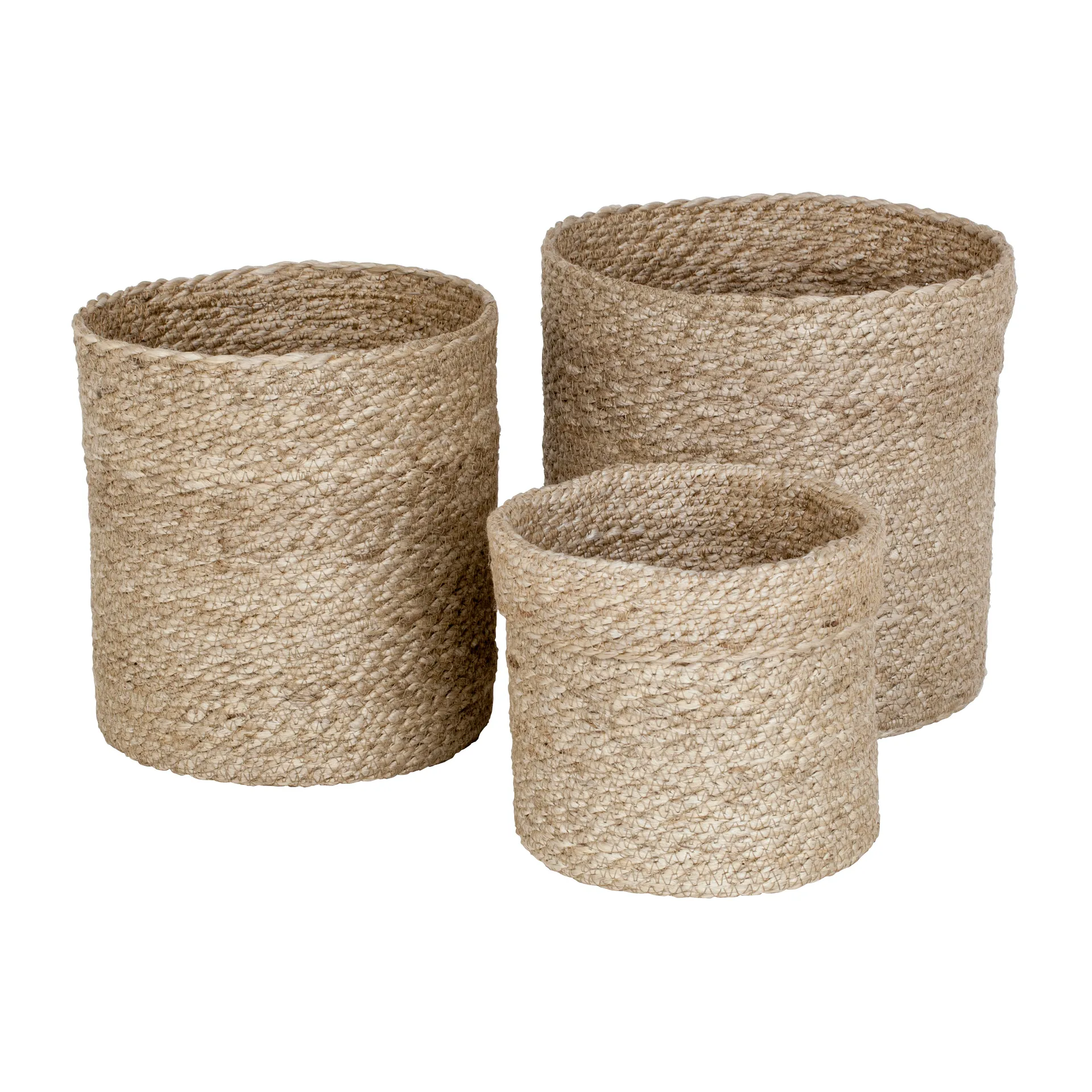 Twisted förvaringskorg large 3-pack, Natur-grå Dixie