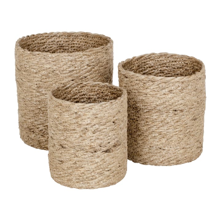 Twisted förvaringskorg small 3-pack - Natur-grå - Dixie