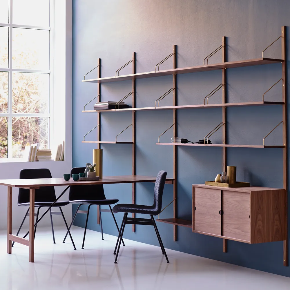 DK3-Royal hyllplan, ek olja, inkl 2 hyllbärare i mässing, 24cm dk3