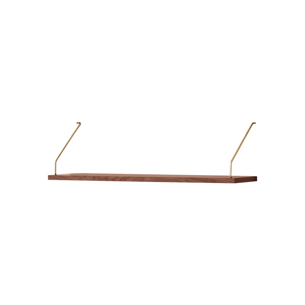 DK3-Royal hyllplan valnöt olja-inkl 2 hyllbärare i mässing-24cm