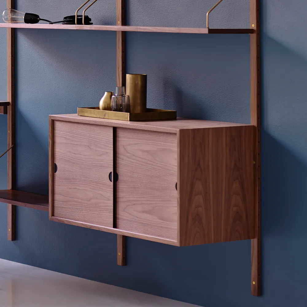 DK3-Royal skåp, valnöt olja, 2 skjutdörrar, 1 hylla dk3