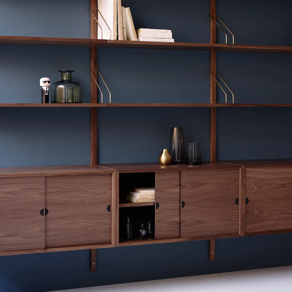 DK3-Royal skåp, valnöt olja, 2 skjutdörrar, 1 hylla dk3