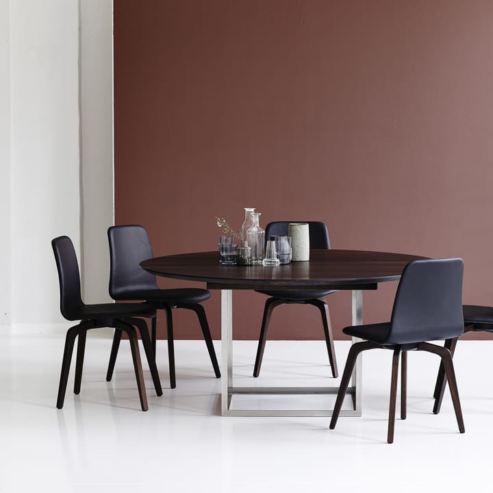 Jewel matbord runt - valnöt, svartlackat stålstativ, ø160cm - dk3