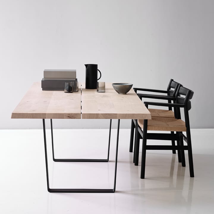 Lowlight matbord - ek vitolja, svart metallstativ, 240 cm - dk3