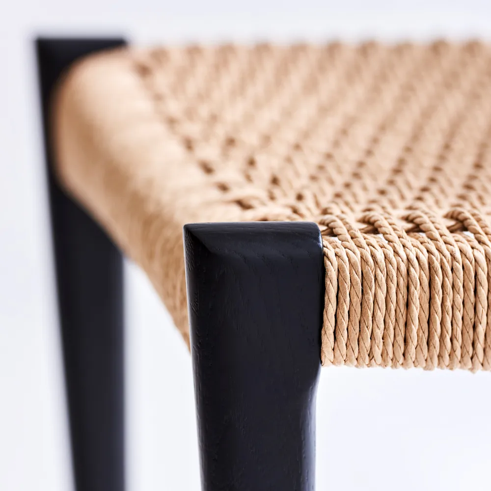 Pia stol, ek såpa, naturflätad sits dk3