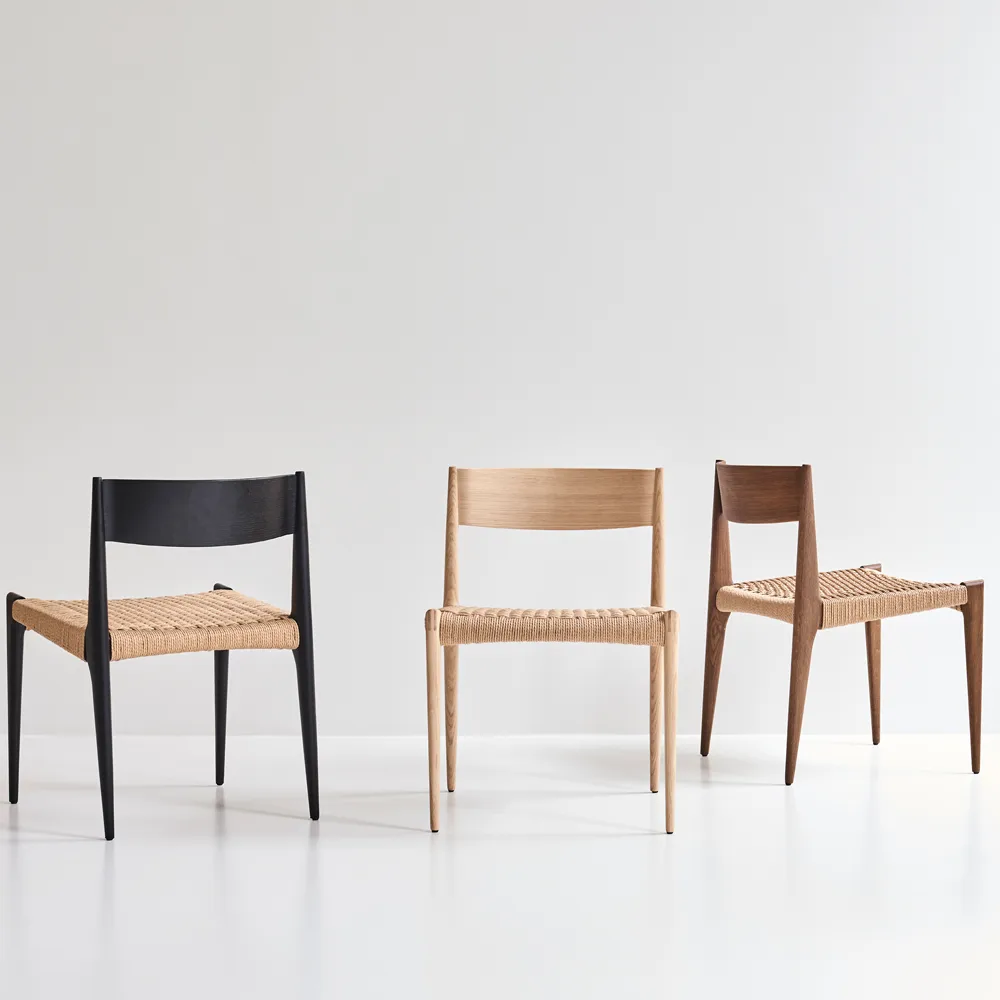 Pia stol, ek såpa, naturflätad sits dk3