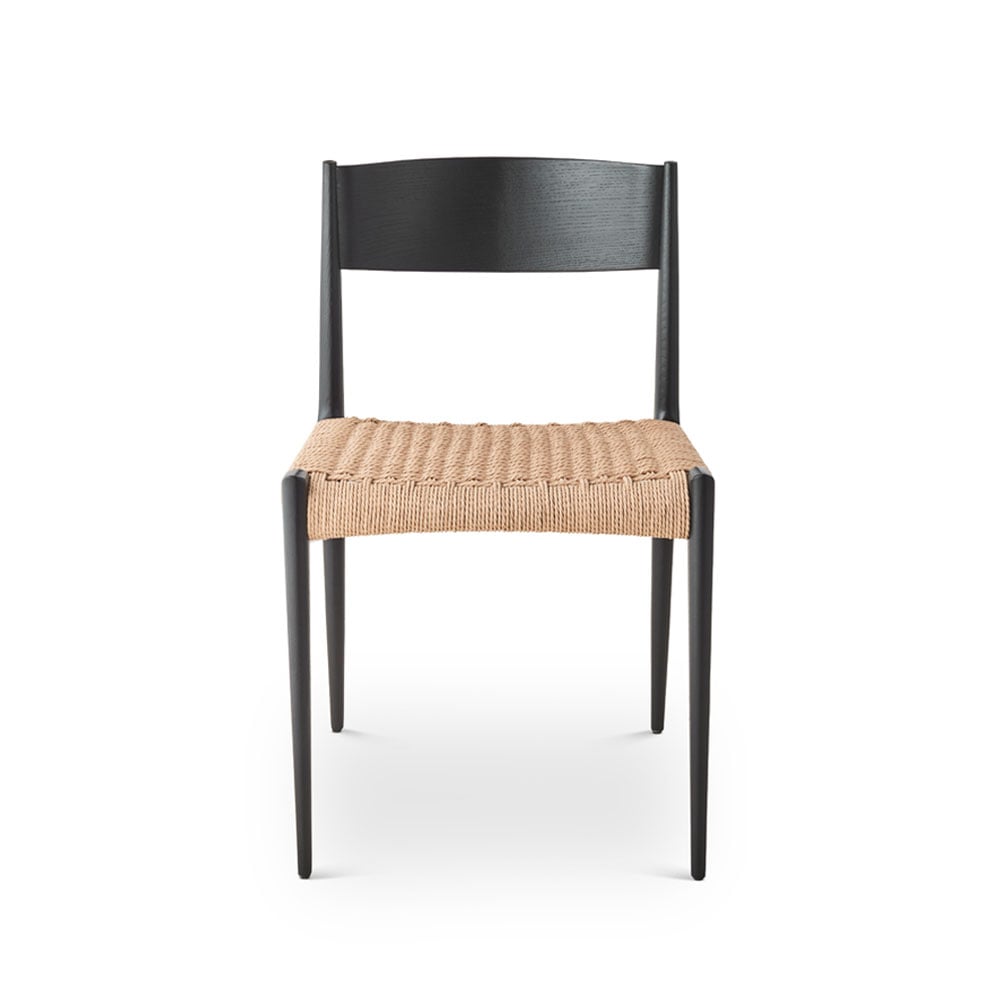 dk3 Pia stol ek svartbetsad, naturflätad sits | Skandinavisk Design | Stolar | Svart