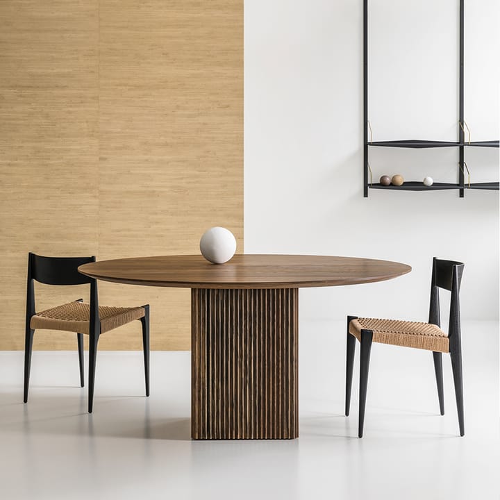 Ten förlängningsbart matbord runt, Rökt ek Ø120 cm dk3