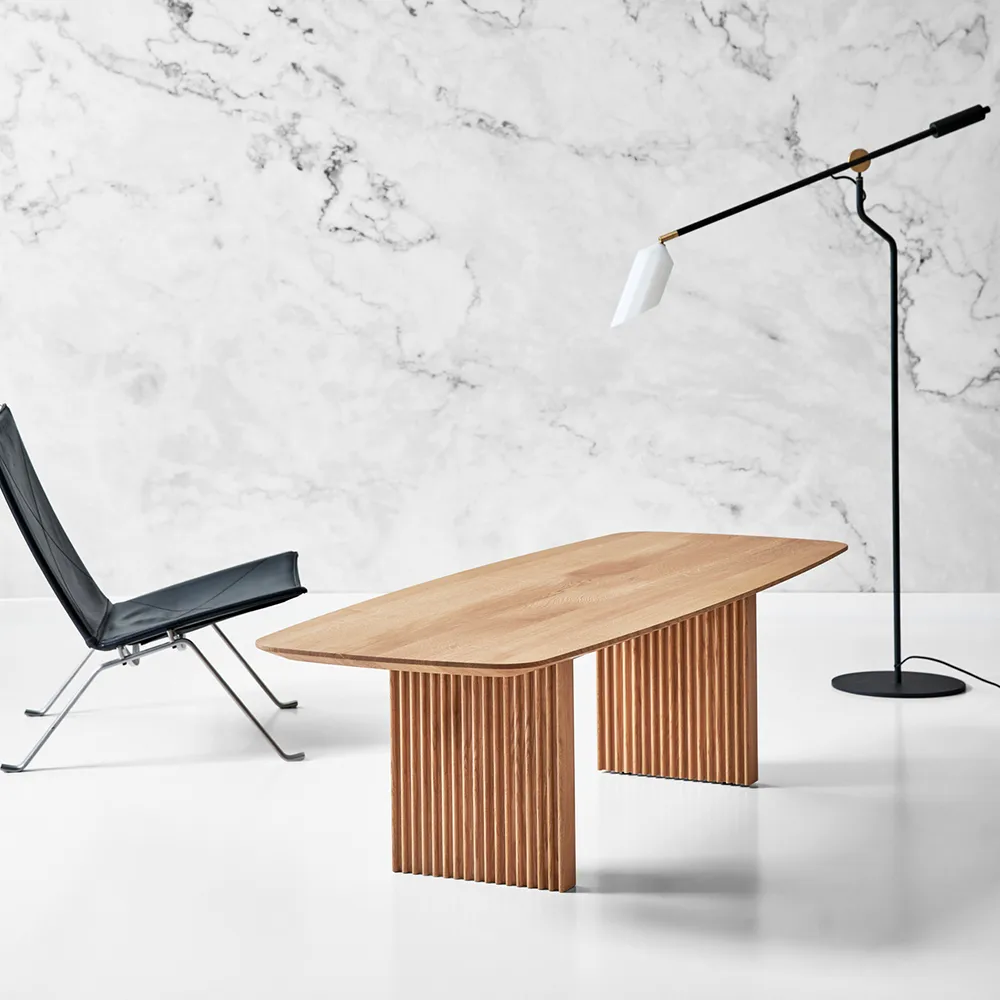 Ten soffbord, ek såpa, 150 cm, högt dk3