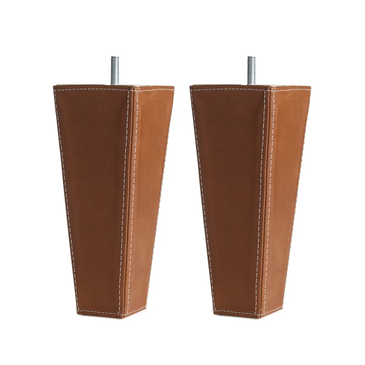 Dux klädda sängben - Läder dakota 24 konjak, koniska, h. 20cm 2-pack - Dux