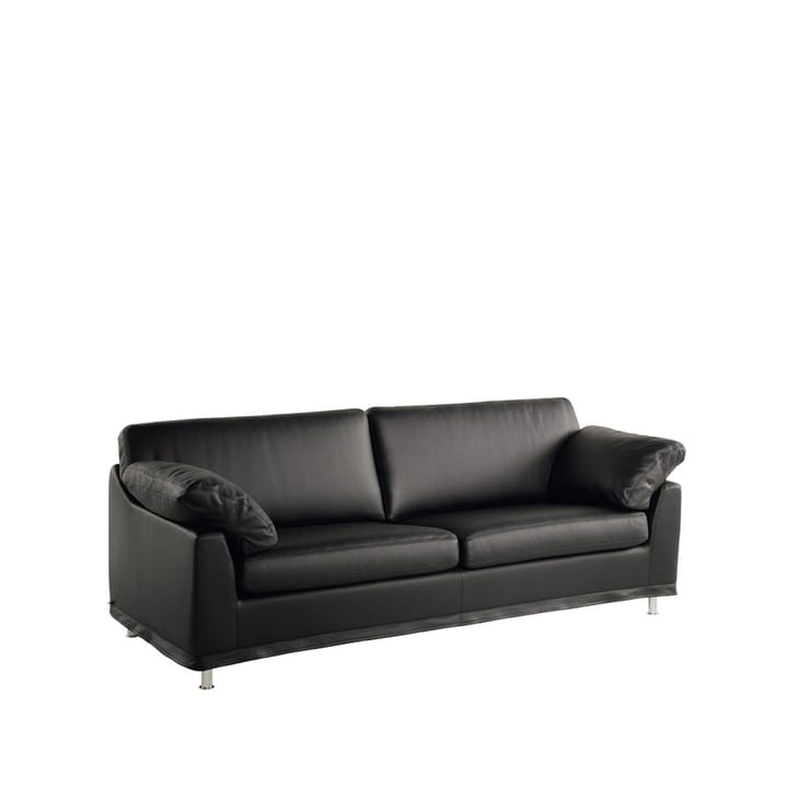 Fredrik soffa 3-sits - läder rustical svart, stålben - Dux