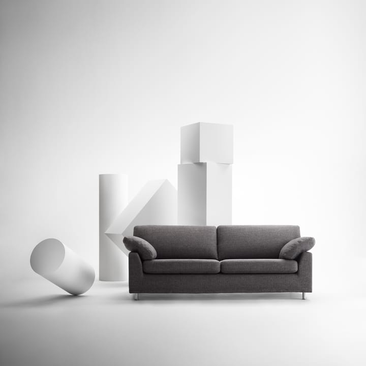 Fredrik soffa 3-sits - läder rustical svart, stålben - Dux