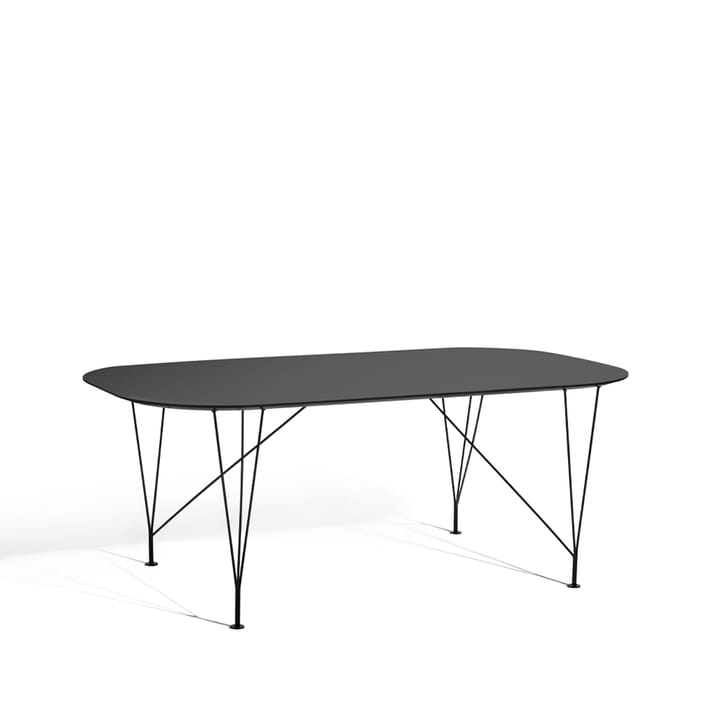 Inter matbord ovalt - Svart, nanolaminat, svarta ben 100x180 cm - Dux