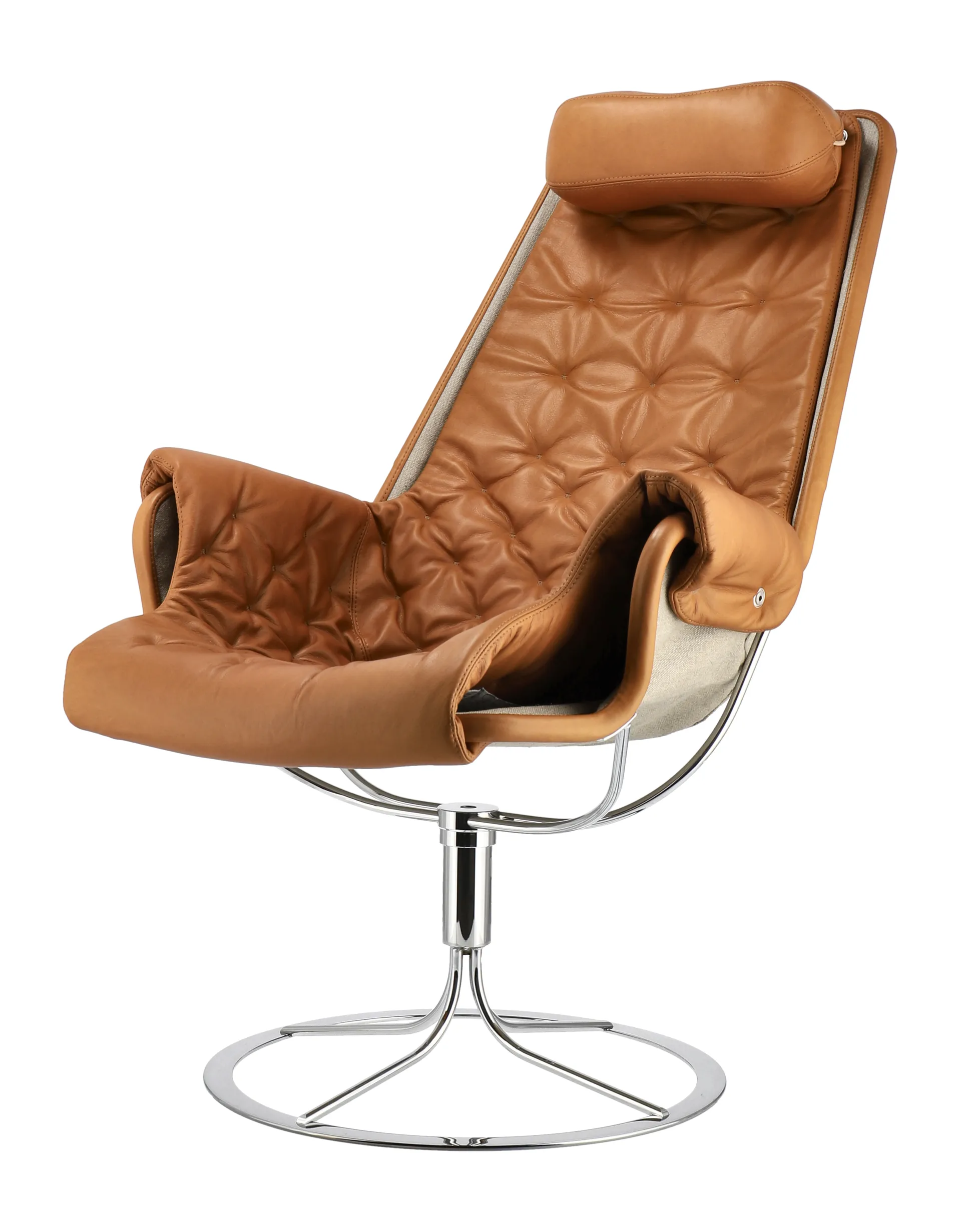 Jetson fåtölj, Dakota 24 konjak-flax-krom Dux