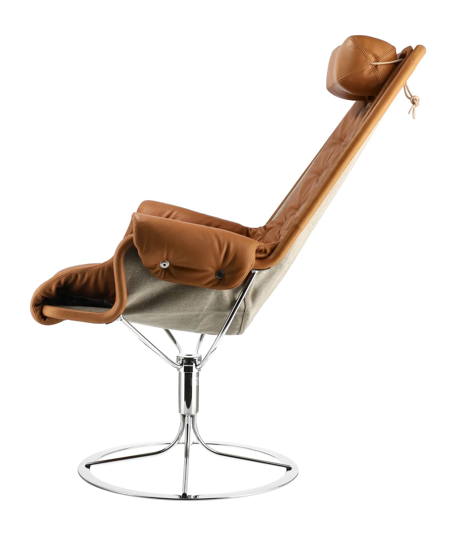 Jetson fåtölj, Dakota 24 konjak-flax-krom Dux