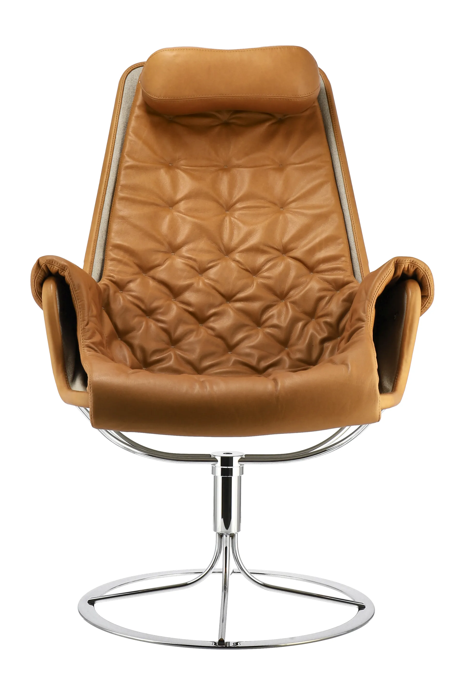 Jetson fåtölj, Dakota 24 konjak-flax-krom Dux