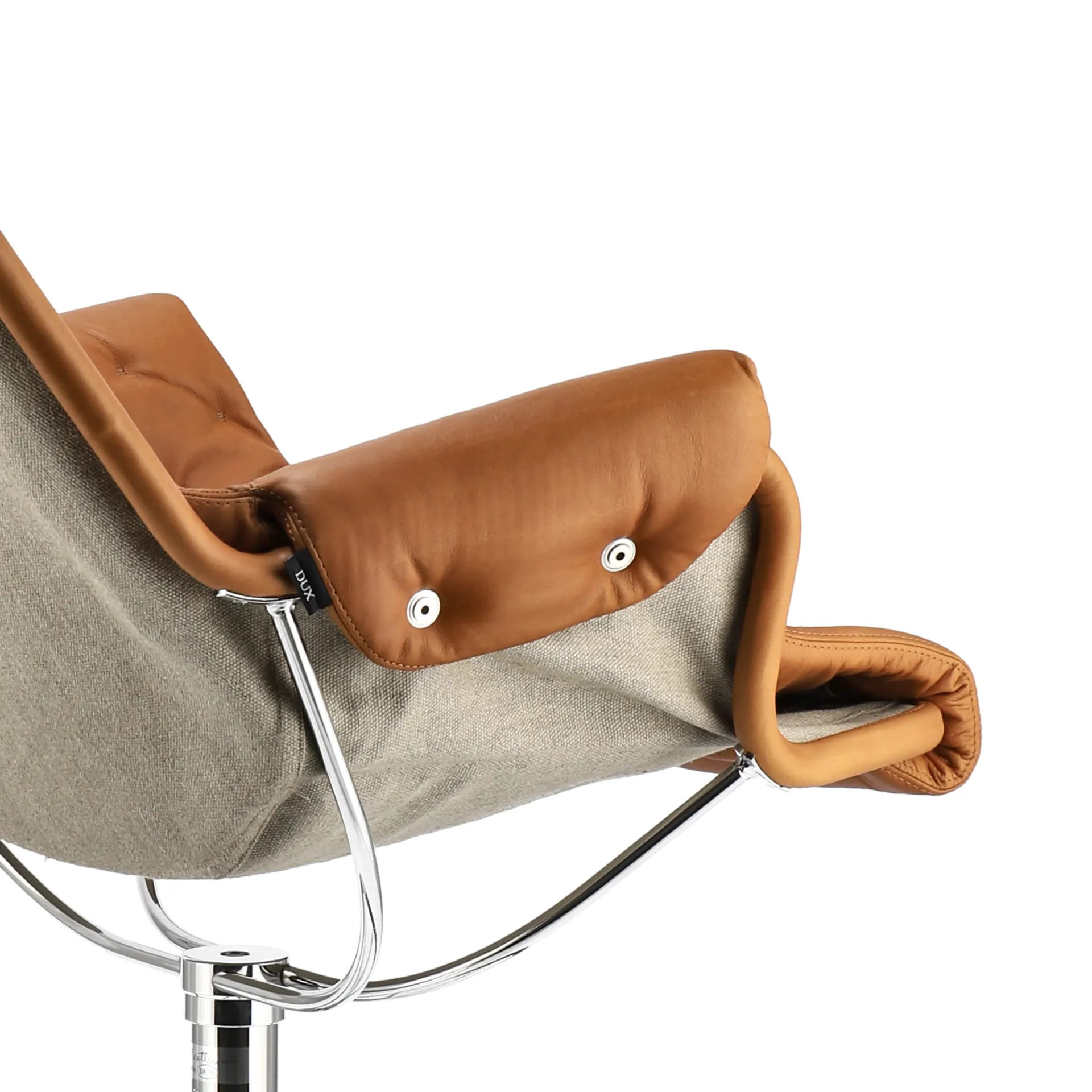 Jetson fåtölj, Dakota 24 konjak-flax-krom Dux