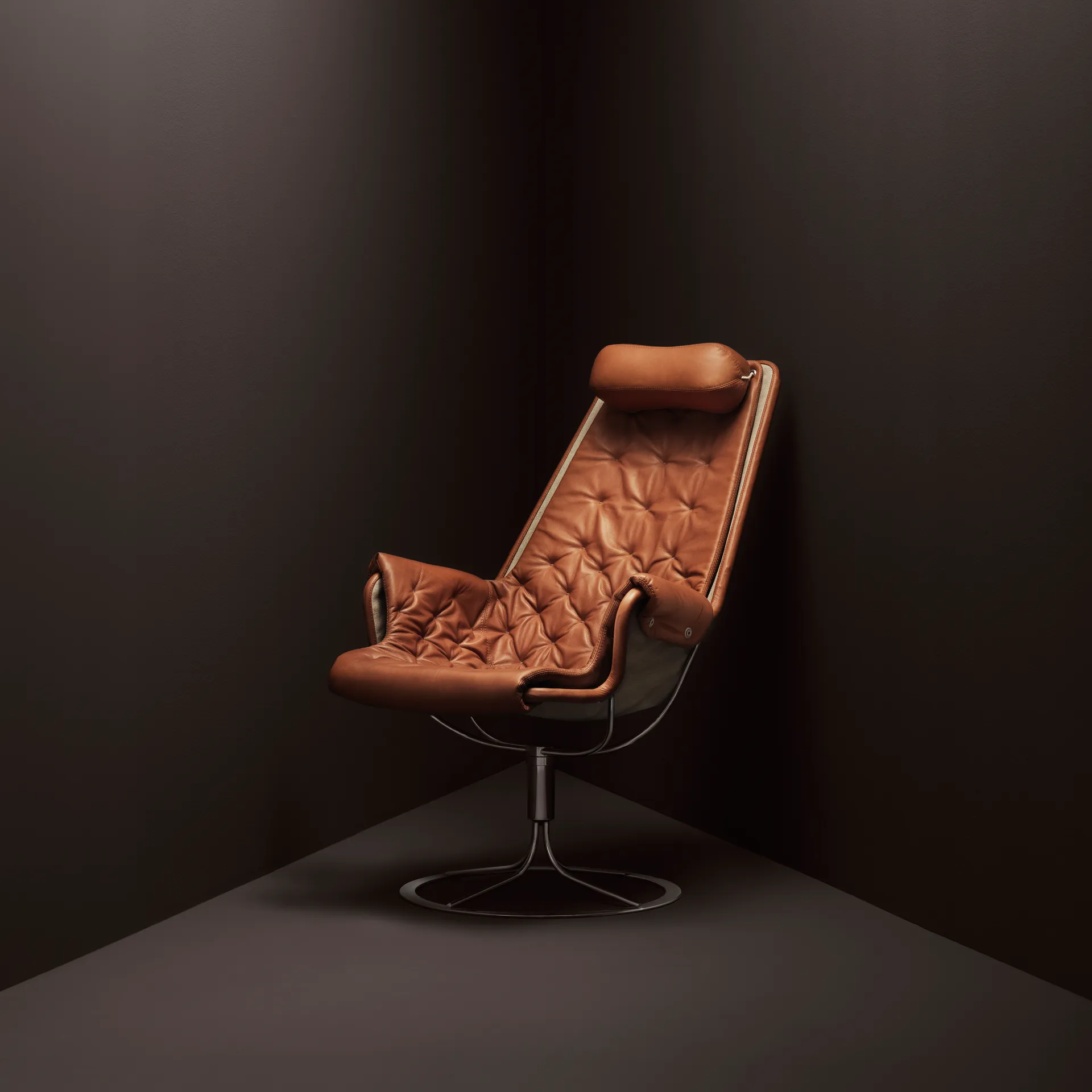 Jetson fåtölj, Dakota 24 konjak-flax-krom Dux