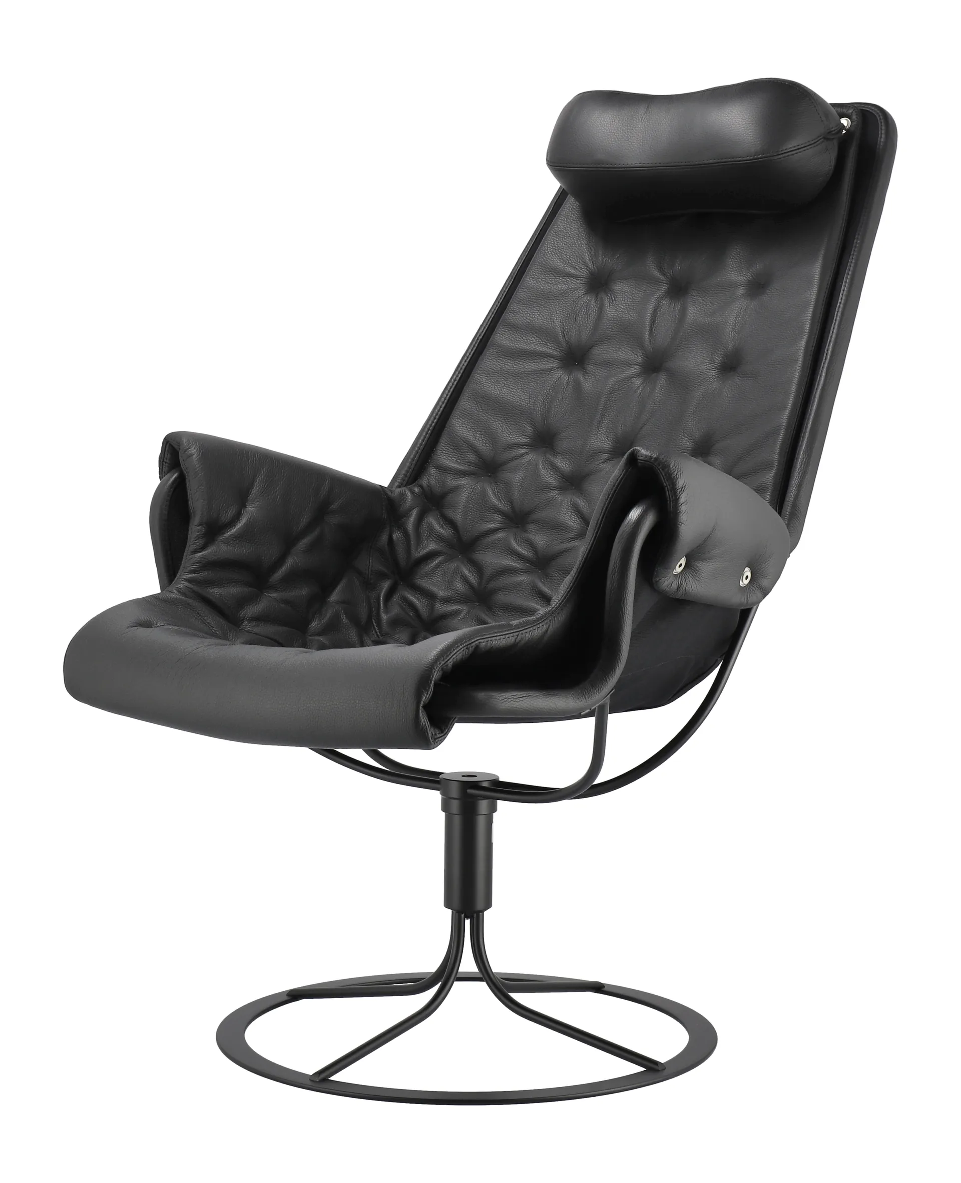 Jetson fåtölj, Läder classic soft 88 svart-svart stativ-plain 88 Dux