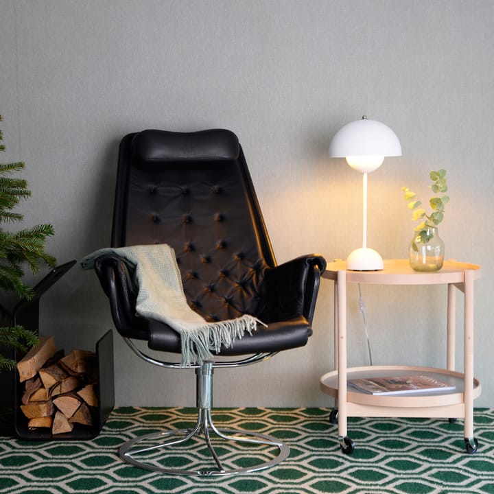 Jetson fåtölj, läder dakota 28 brun-flax bärande väv-krom Dux
