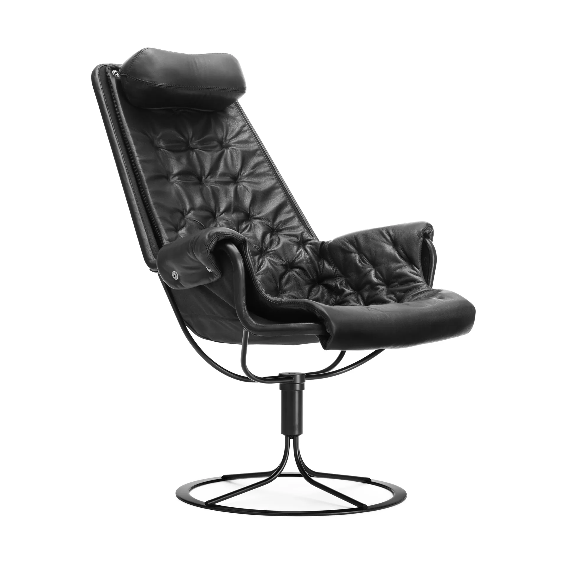 Jetson fåtölj, Läder dakota 88 svart-svart stativ Dux