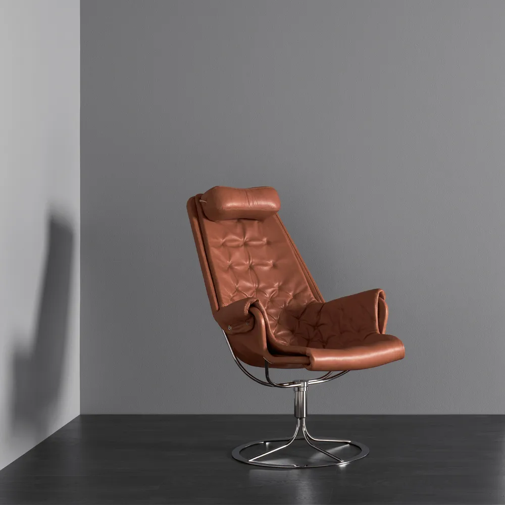 Jetson fåtölj, Läder dakota 88 svart-svart stativ Dux