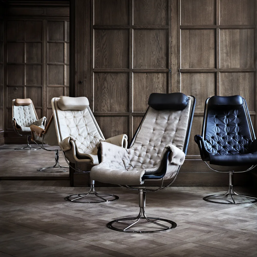 Jetson fåtölj, Läder dakota 88 svart-svart stativ Dux