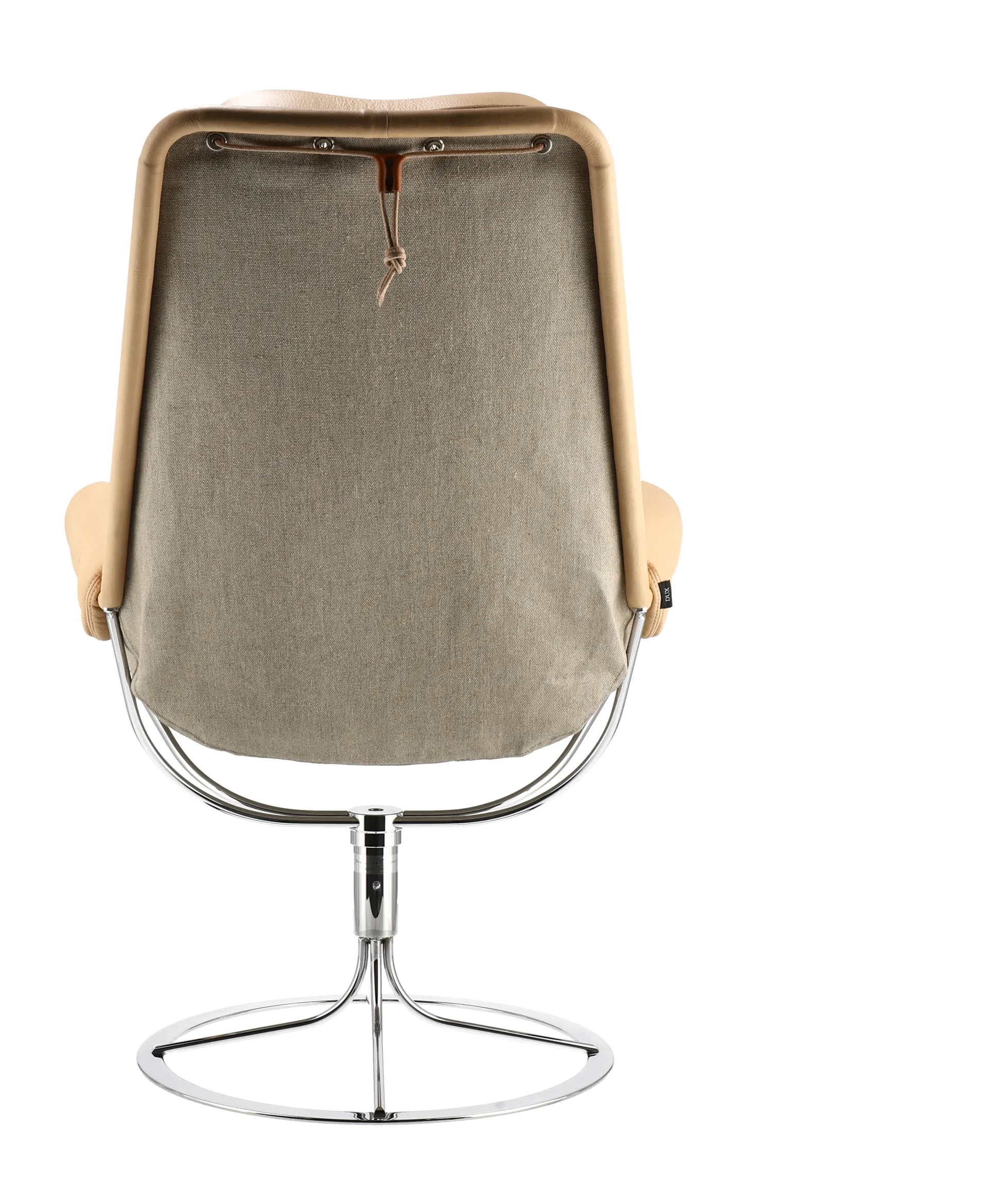 Jetson fåtölj, Läder rustical 22679 natur-flax-krom Dux