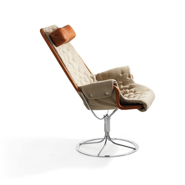 Jetson Match fåtölj, Flax 21 beige-dakota 24 läder cognac Dux