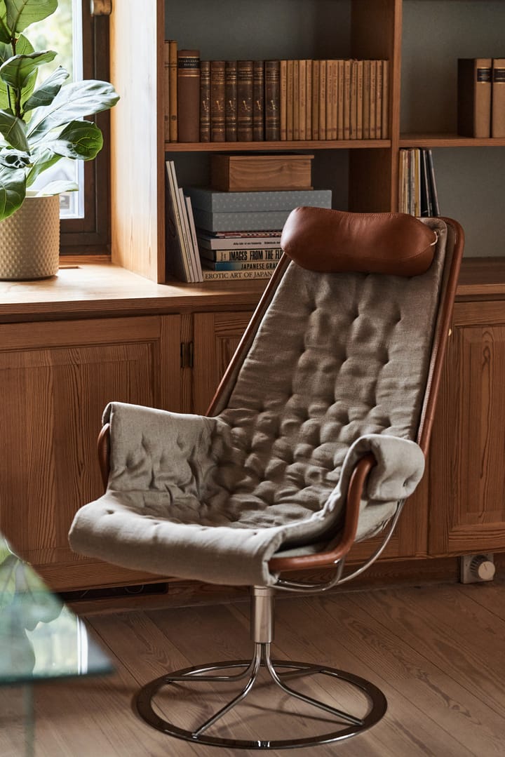 Jetson Match fåtölj, Flax 21 beige-dakota 24 läder cognac Dux