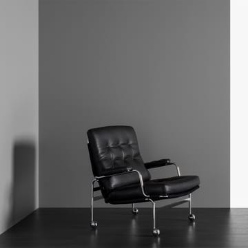 Karin fåtölj - Läder dakota 88 svart-plain 88 svart-kromstativ - Dux