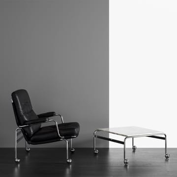Karin fåtölj - Läder dakota 88 svart-plain 88 svart-kromstativ - Dux