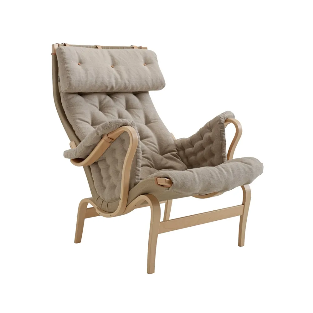 Pernilla 69 fåtölj, Flax 21 beige-flax-bokstomme Dux