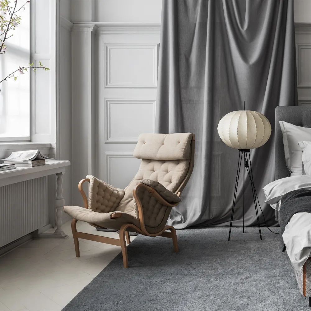 Pernilla 69 fåtölj, Flax 21 beige-flax-bokstomme Dux