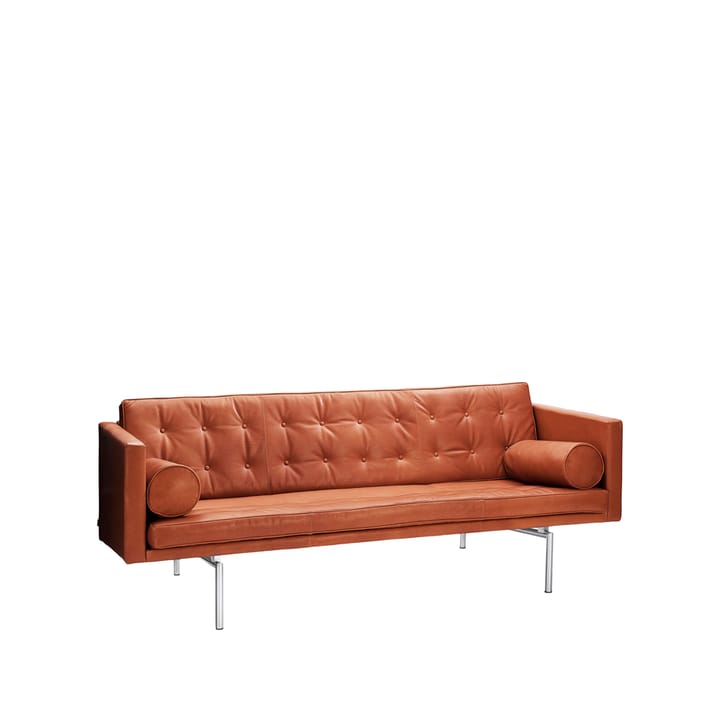 Ritzy 3 sits soffa - läder dakota 24 konjak, rostfria stålben - Dux