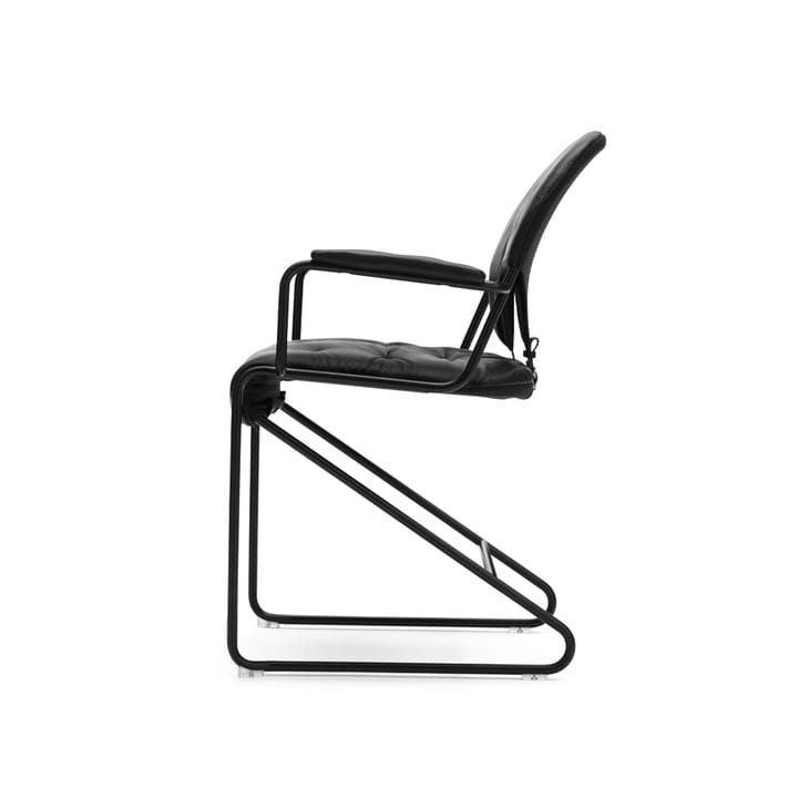 Sam karmstol, Läder classic soft 88 svart-hög-svart stativ Dux