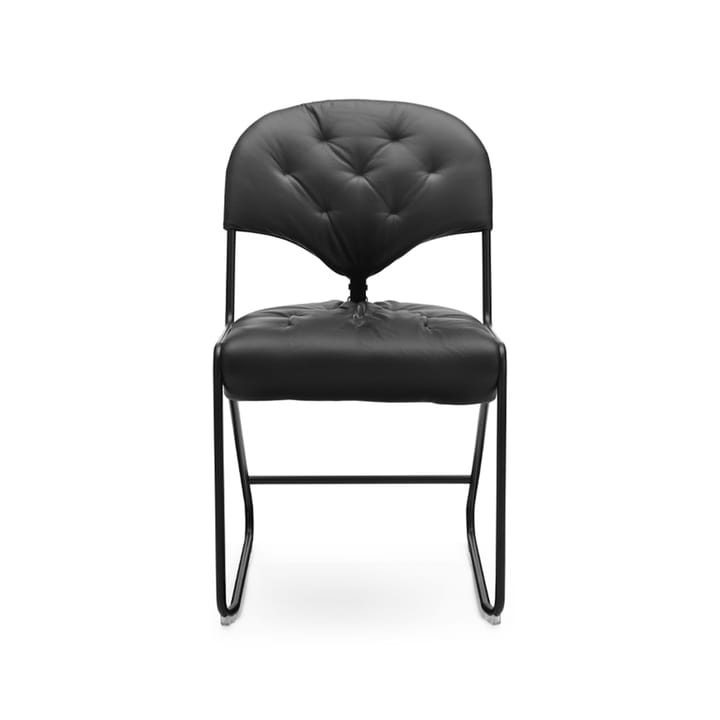 Sam stol - Läder classic soft 88 svart, hög, svart stativ - Dux